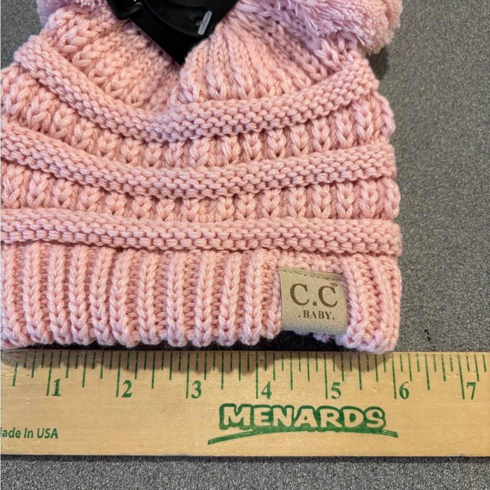 C.C Baby Indi Pink Double
Pom Beanie-NWT.‎ Knit Winter, warm - Picture 4 of 4